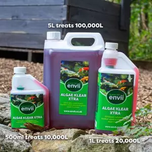 500ml, 1L and 5L variations of Algae Klear Xtra